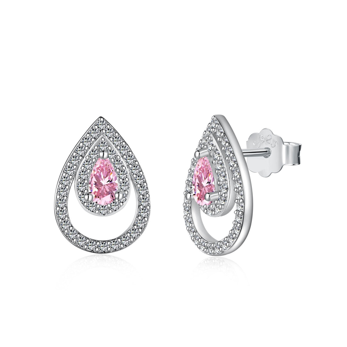 [Rosla]Sparkling Delicate Water Drop Shape Daily Earrings