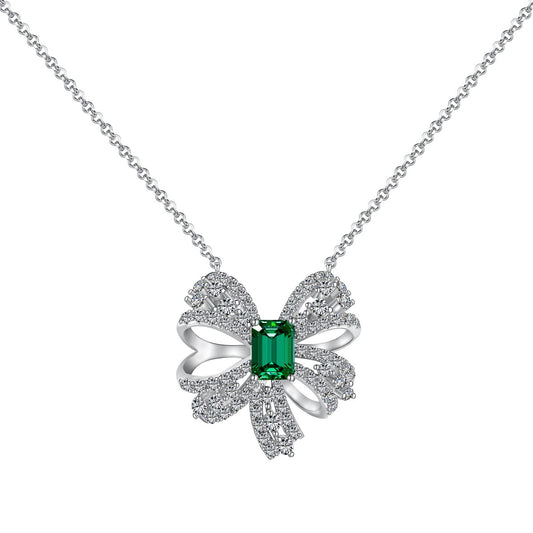 [Rosla]Luxurious Flower Shape Emerald Cut Necklace