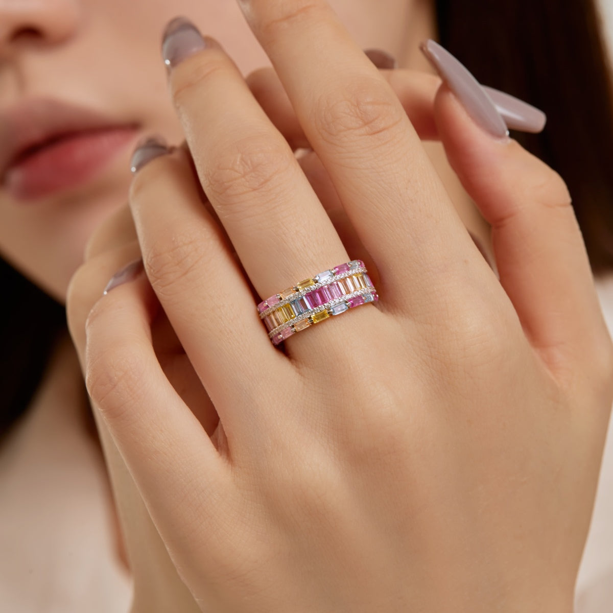 [Rosla]Dazzling Colorful Radiant Cut Party Ring