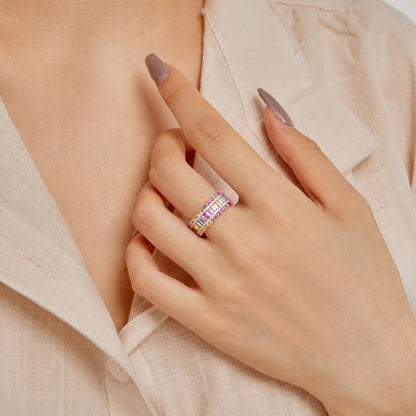 [Rosla]Dazzling Colorful Radiant Cut Party Ring