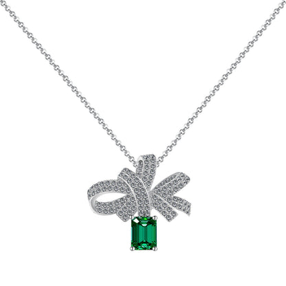 [Rosla]Luxurious Flower Shape Emerald Cut Necklace