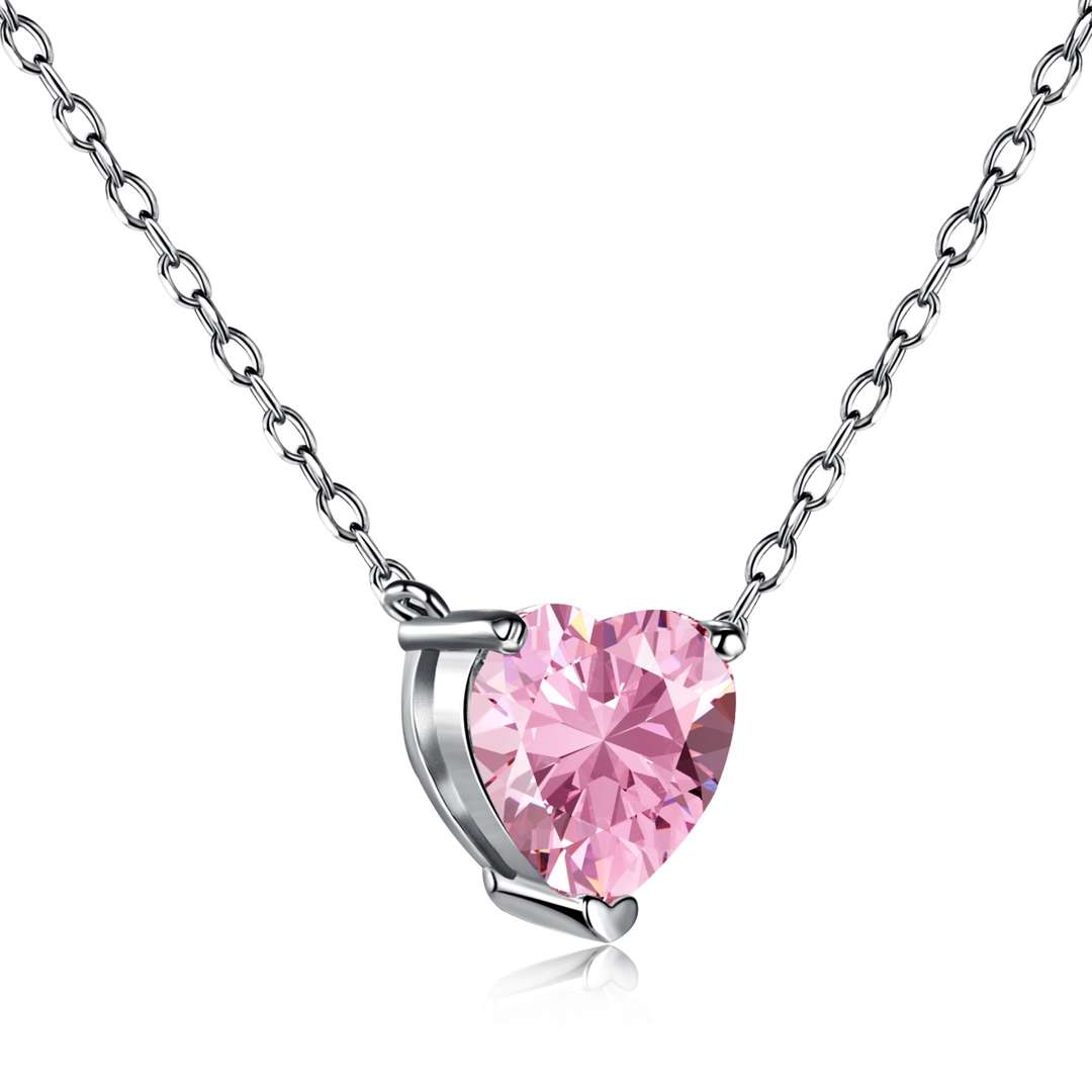 [Rosla]Heart Shape Main Stone Pendant Collarbone Necklace