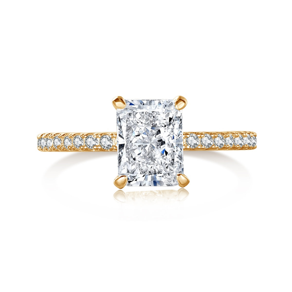 [Rosla]2.0 Carat Dazzling Sparkling Radiant Cut Party Ring