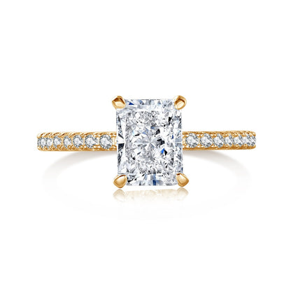 [Rosla]2.0 Carat Dazzling Sparkling Radiant Cut Party Ring