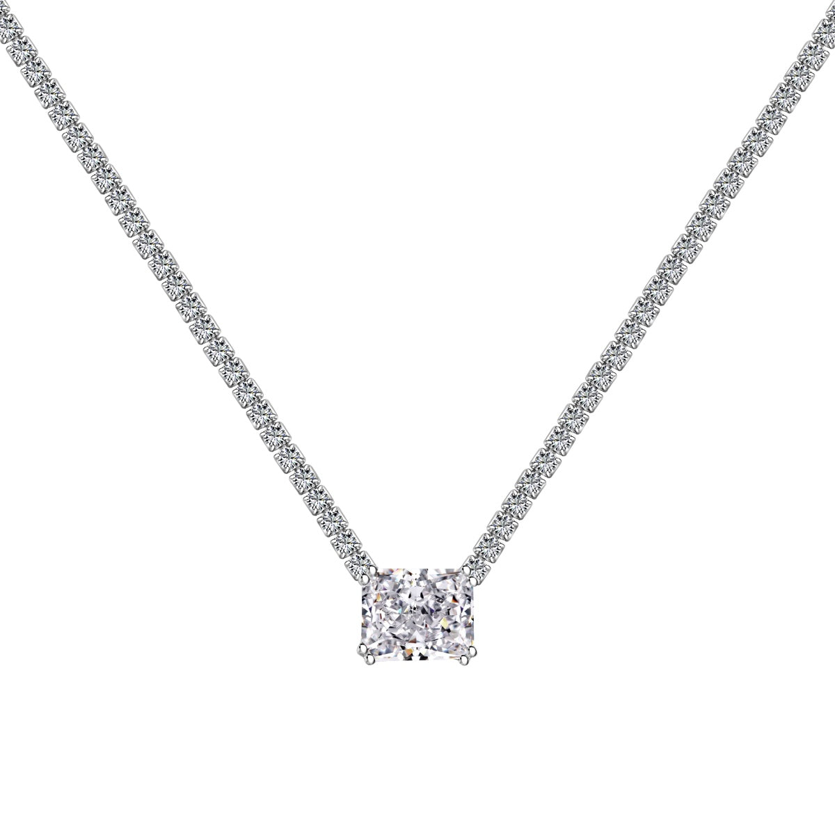 [Rosla]4.0 Carat Elegant Radiant Cut Necklace