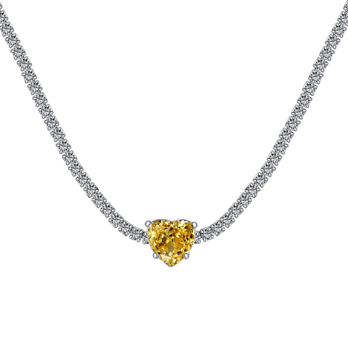 [Rosla]2.0 Carat Sparkling Tennis Heart Cut Necklace