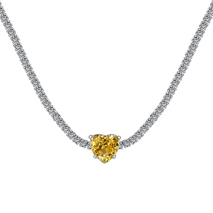 [Rosla]2.0 Carat Sparkling Tennis Heart Cut Necklace