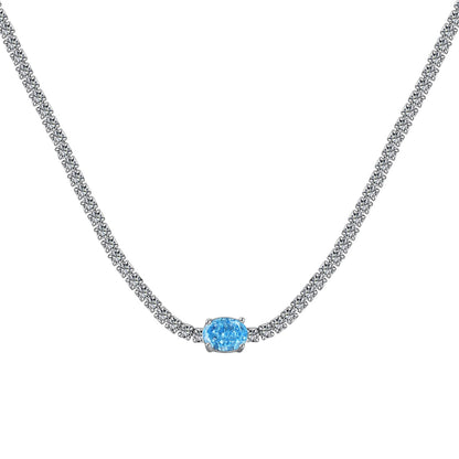 [Rosla]1.0 Carat Shining Oval Cut Necklace