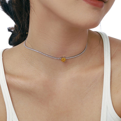 [Rosla]2.0 Carat Sparkling Tennis Heart Cut Necklace