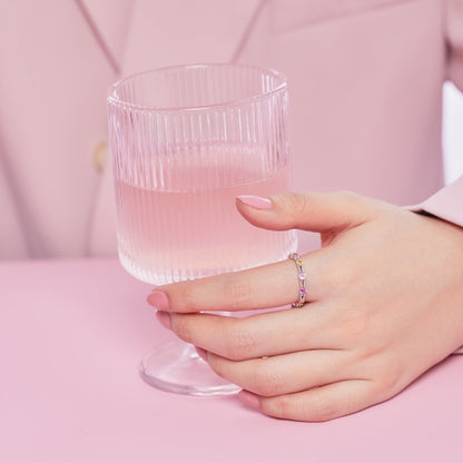 [Rosla]Sparkling Colorful Round Cut Tennis Ring