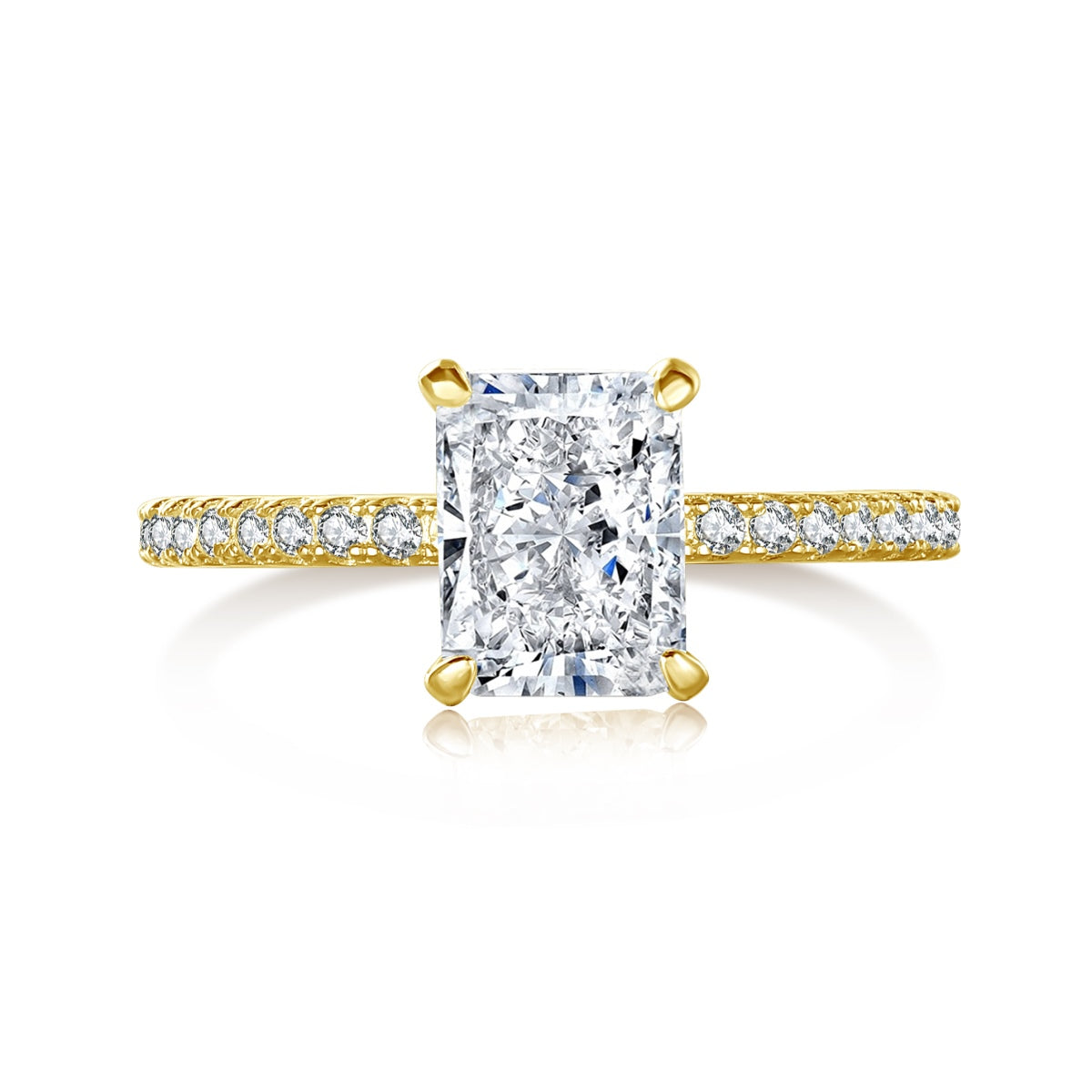[Rosla]2.0 Carat Dazzling Sparkling Radiant Cut Party Ring