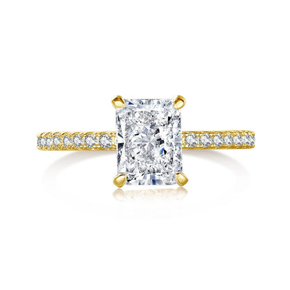 [Rosla]2.0 Carat Dazzling Sparkling Radiant Cut Party Ring