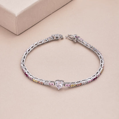 [Rosla]Delicate Romantic Heart Shape Lover Bracelet