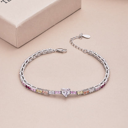 [Rosla]Delicate Romantic Heart Shape Lover Bracelet