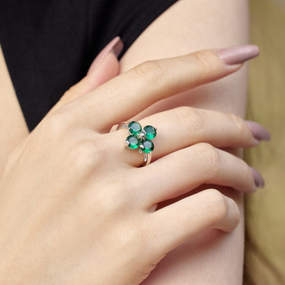[Rosla]Four-Leaf Clover Eight-Pointed Star Ring