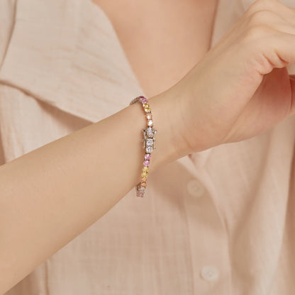 [Rosla]Radiant Colorful Round Cut Tennis Bracelet