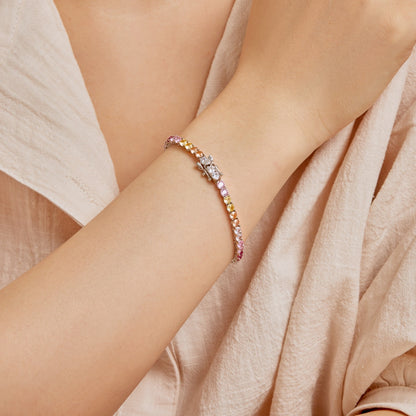 [Rosla]Radiant Colorful Round Cut Tennis Bracelet