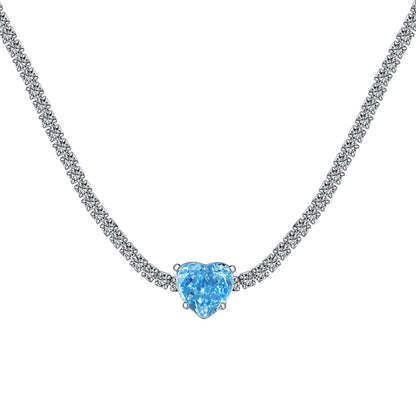 [Rosla]2.0 Carat Sparkling Tennis Heart Cut Necklace