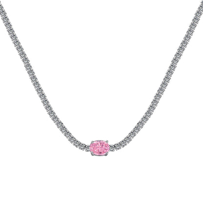 [Rosla]1.0 Carat Shining Oval Cut Necklace