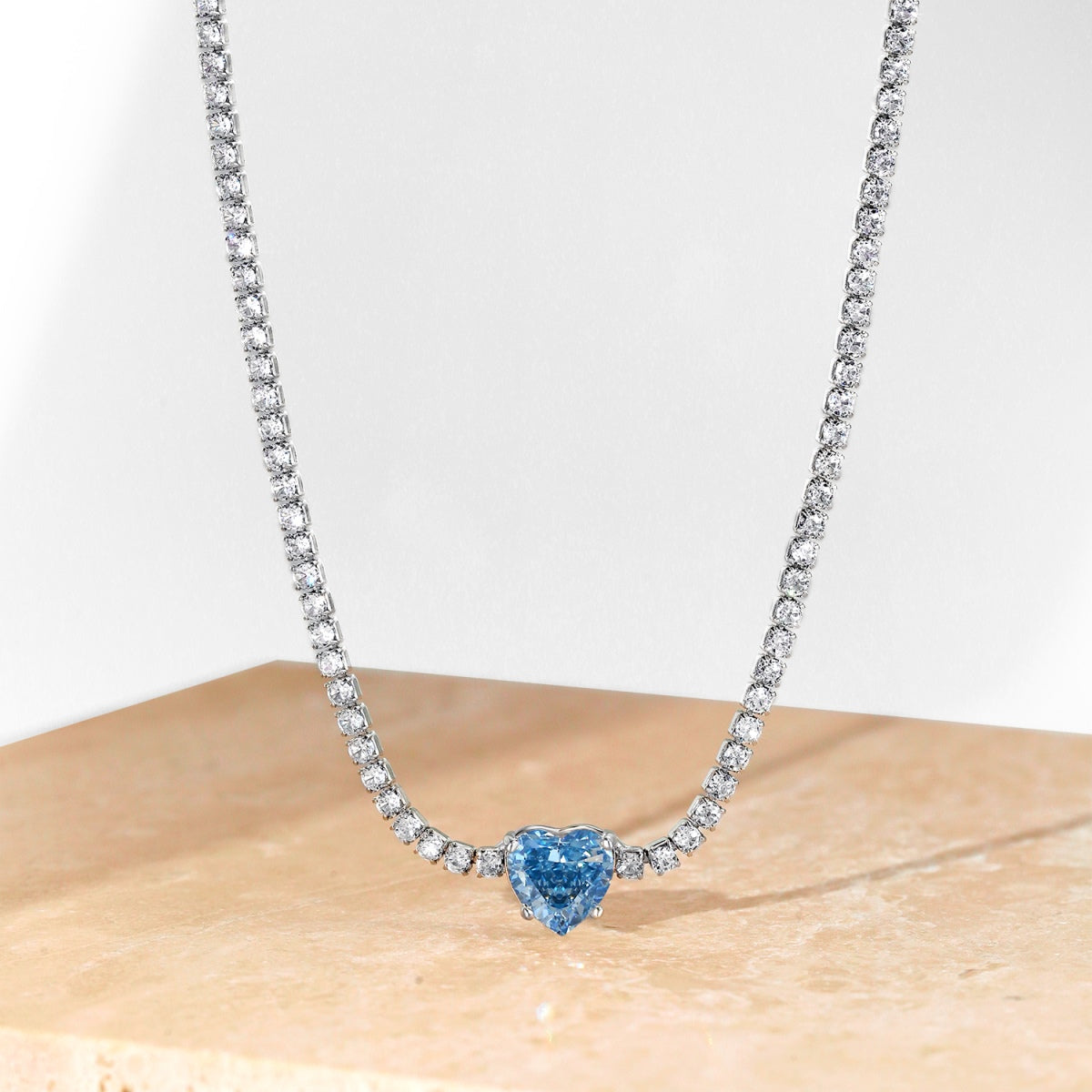 [Rosla]2.0 Carat Sparkling Tennis Heart Cut Necklace