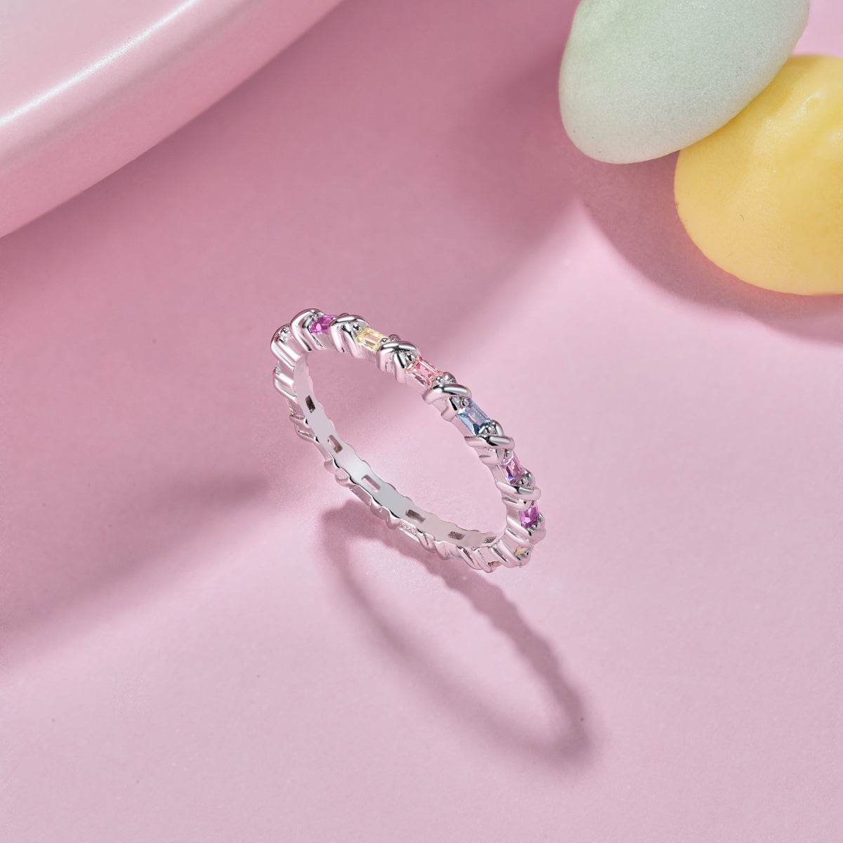 [Rosla]Charming Colorful Round Cut Daily Ring