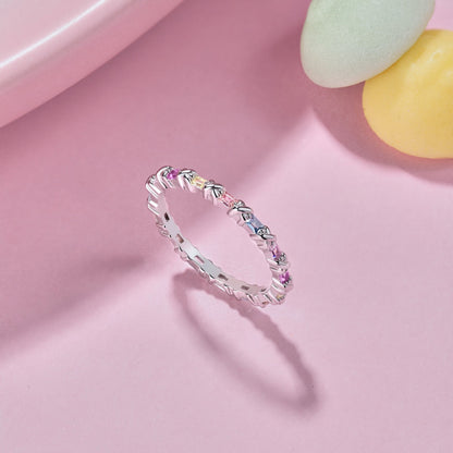 [Rosla]Charming Colorful Round Cut Daily Ring