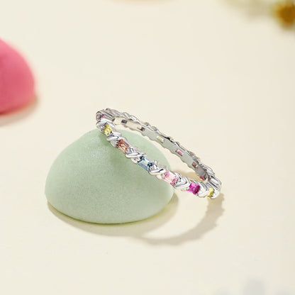 [Rosla]Charming Colorful Round Cut Daily Ring