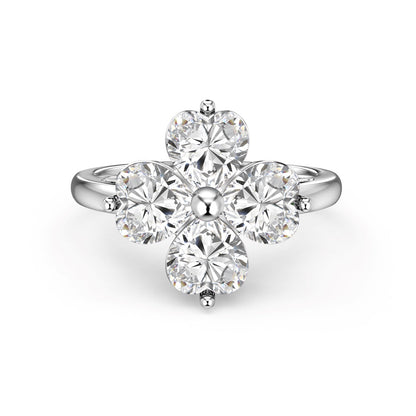 [Rosla]Heart-shaped Four-Leaf Clover Ball Ring