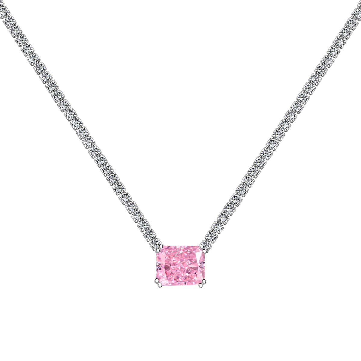 [Rosla]4.0 Carat Elegant Radiant Cut Necklace