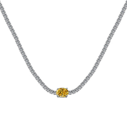 [Rosla]1.0 Carat Shining Oval Cut Necklace