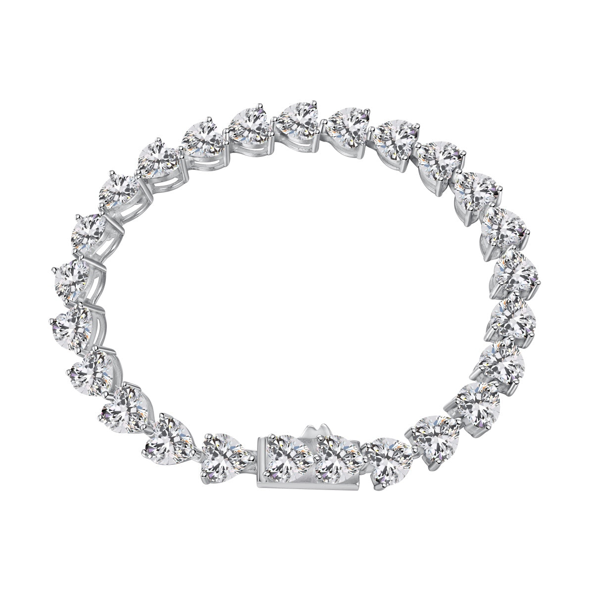 [Rosla]0.75 Carat Elegant Romantic Heart Shape Lover Bracelet