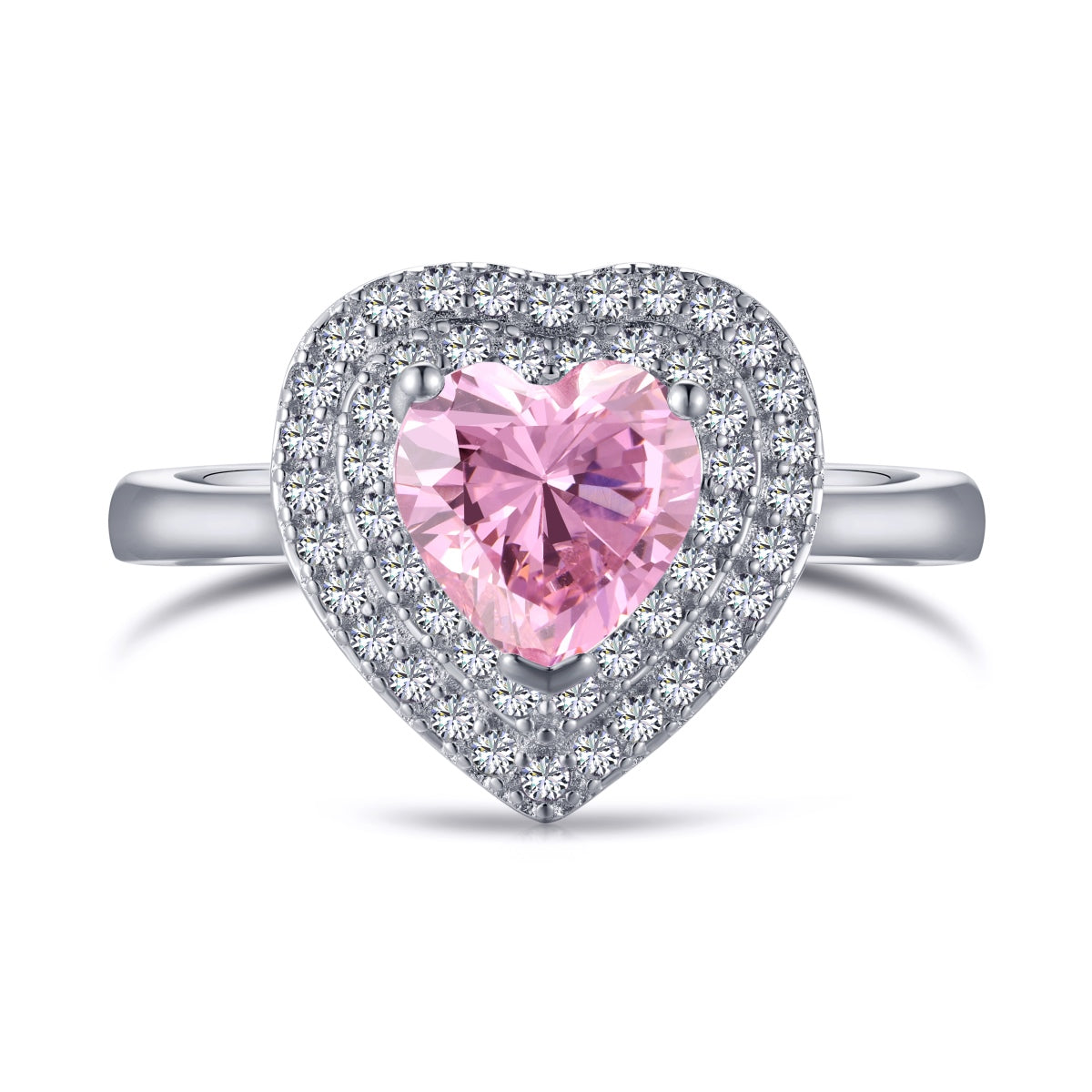 [Rosla]Delicate Ebullient Heart Shape Wedding Ring