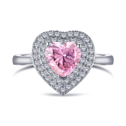 [Rosla]Delicate Ebullient Heart Shape Wedding Ring