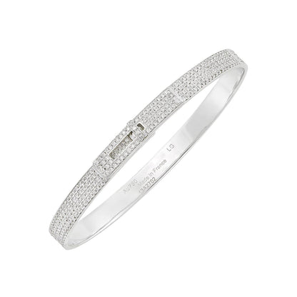 [Rosla]HM KELLY BRACELET IN SILVER AND FULL PAVE DIAMOND