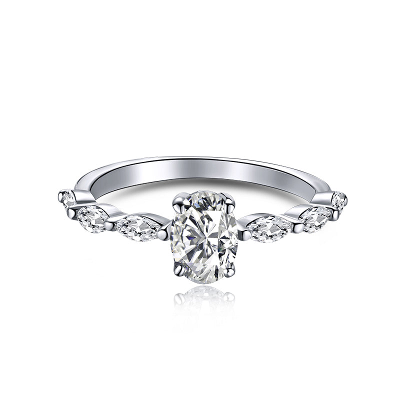 [Rosla]0.75 Carat Luxurious Vibrant Elongated Cushion Cut Daily Ring