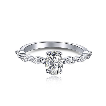 [Rosla]0.75 Carat Luxurious Vibrant Elongated Cushion Cut Daily Ring