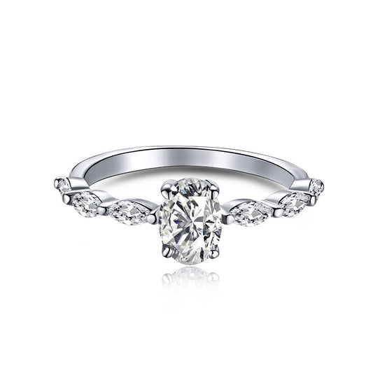 [Rosla]0.75 Carat Luxurious Vibrant Elongated Cushion Cut Daily Ring