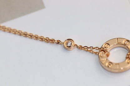 [Rosla]LOVE NECKLACE ADJUSTABLE ROSE GOLD 2 DIAMOND