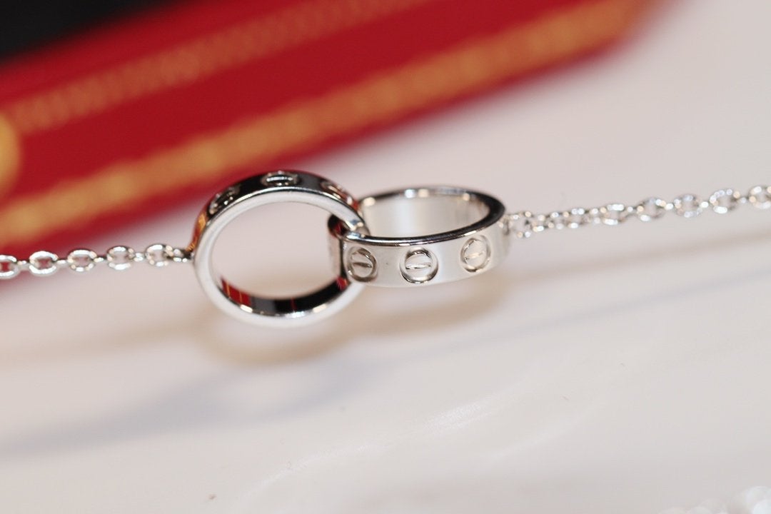 [Rosla]LOVE NECKLACE PINK GOLD AND SILVER