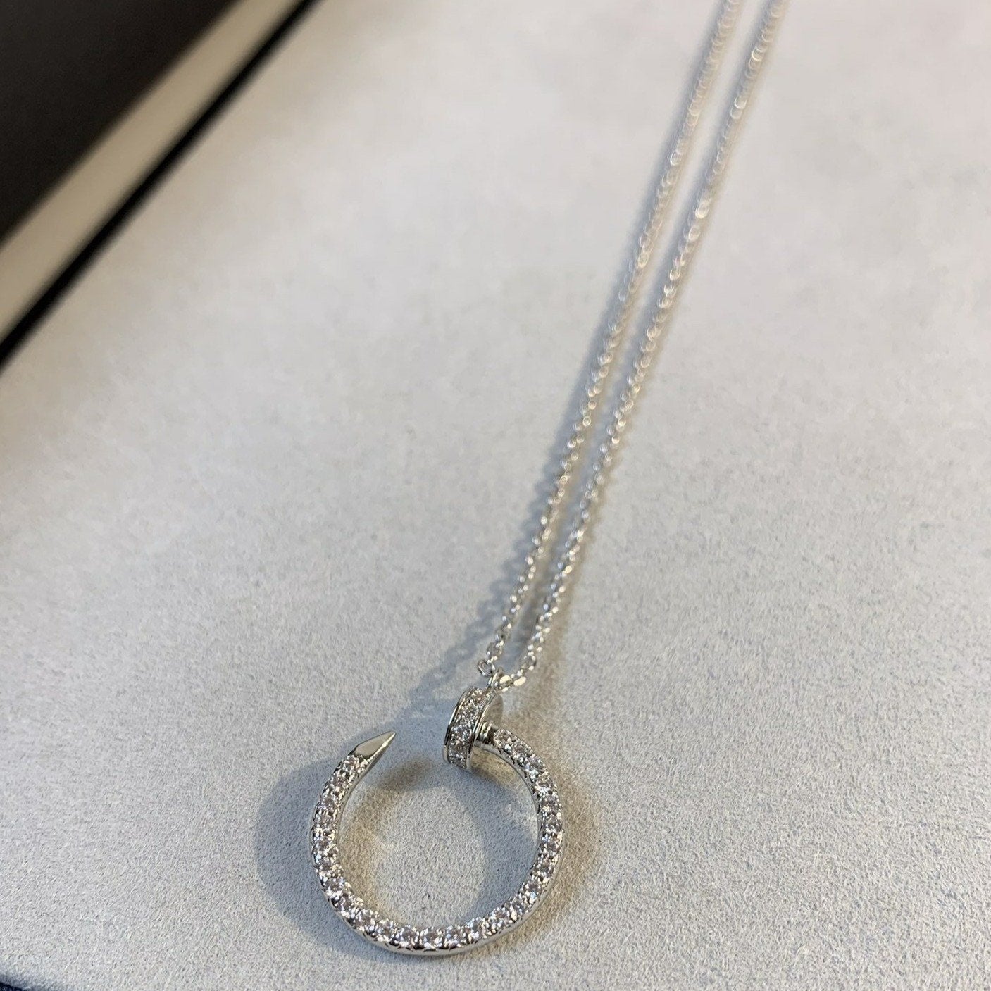 [Rosla]JUSTE NECKLACE SILVER DIAMONDS