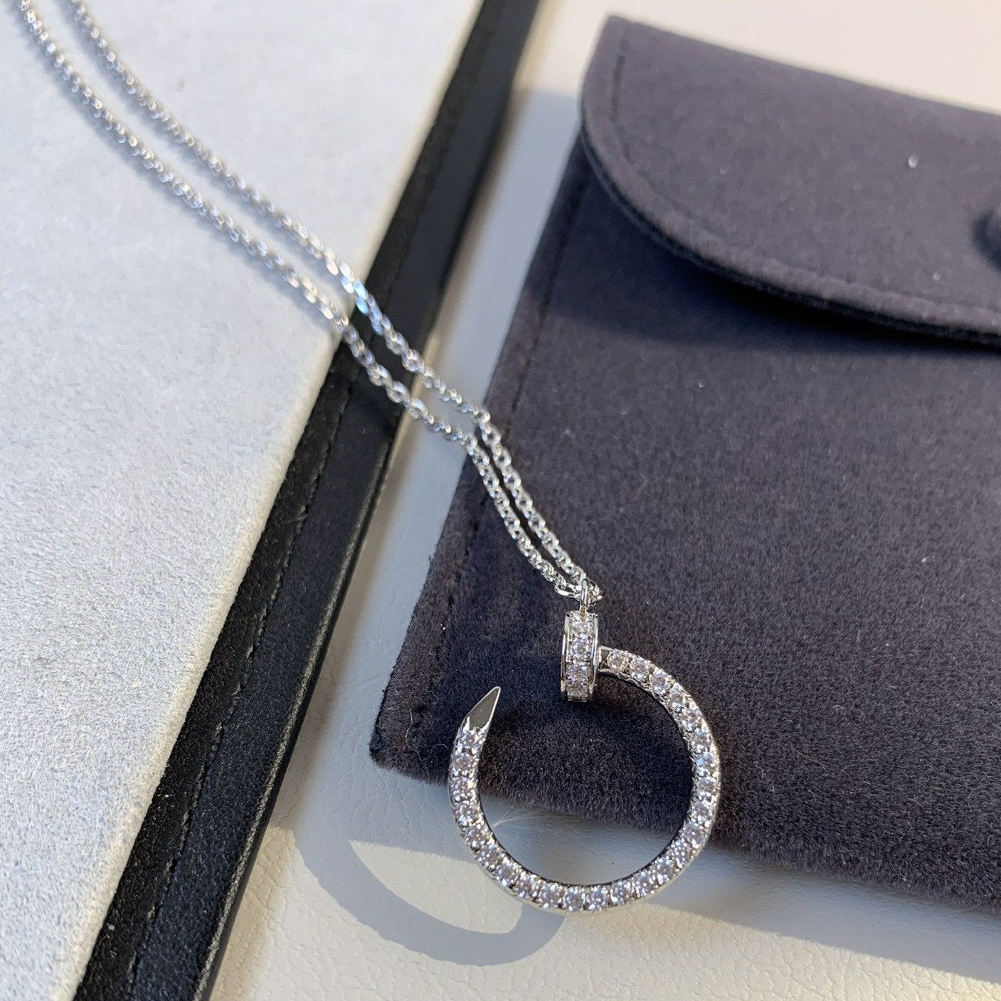 [Rosla]JUSTE NECKLACE SILVER DIAMONDS