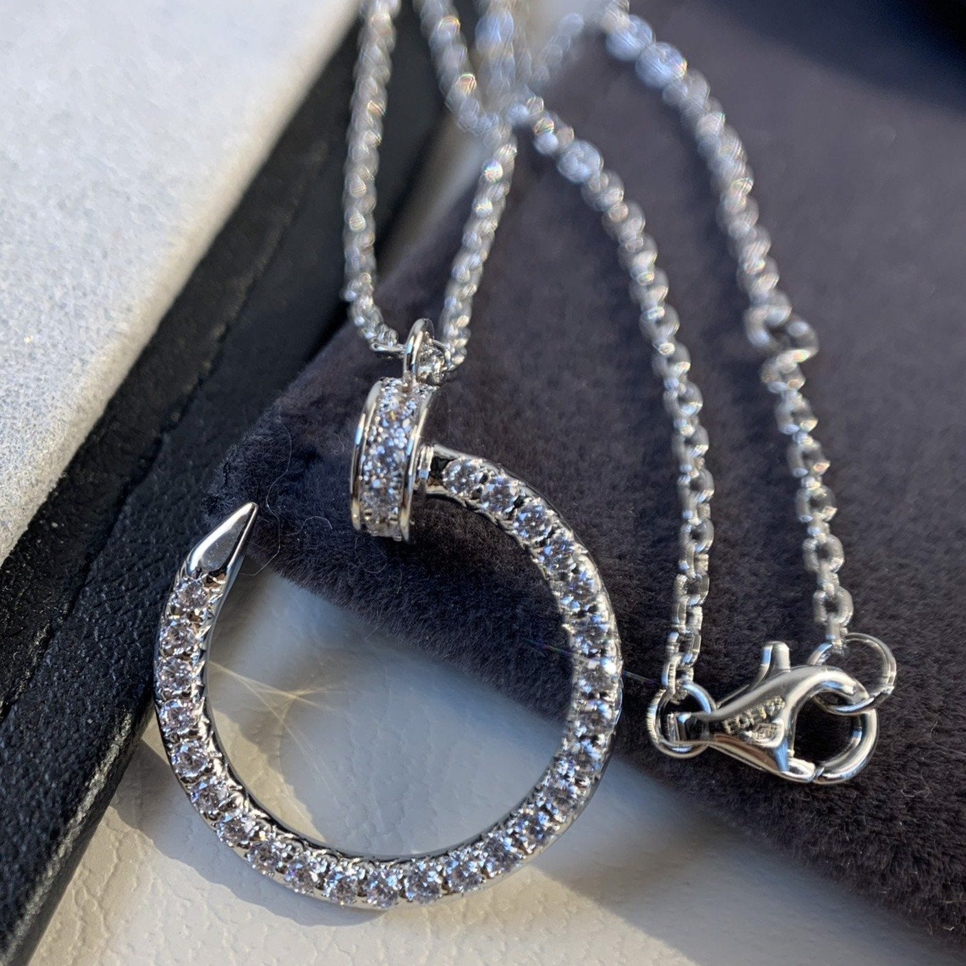 [Rosla]JUSTE NECKLACE SILVER DIAMONDS