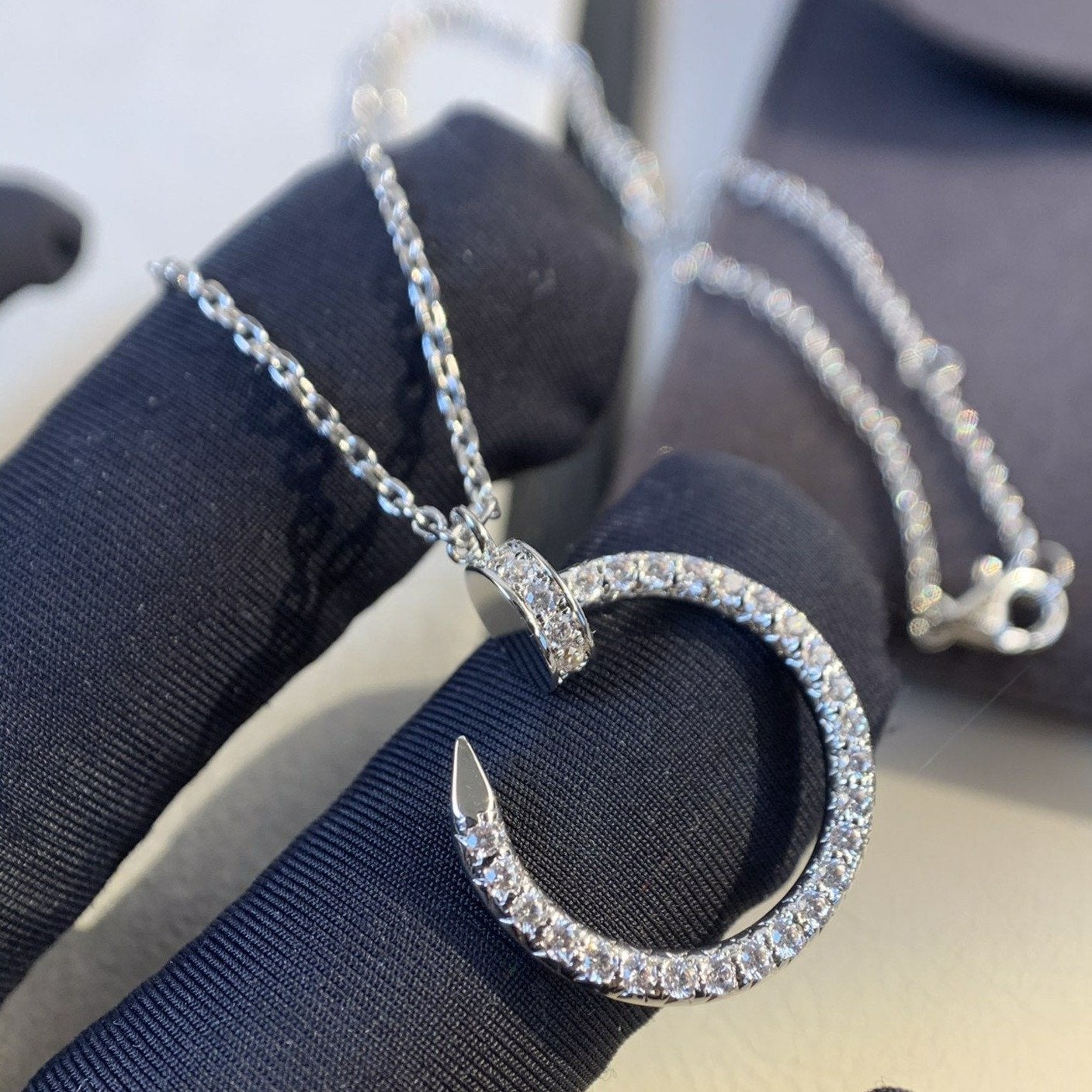 [Rosla]JUSTE NECKLACE SILVER DIAMONDS