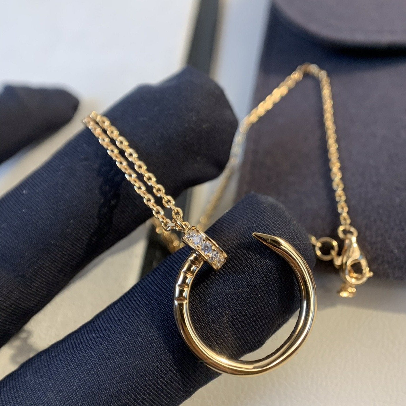 [Rosla]JUSTE NECKLACE PINK GOLD DIAMONDS