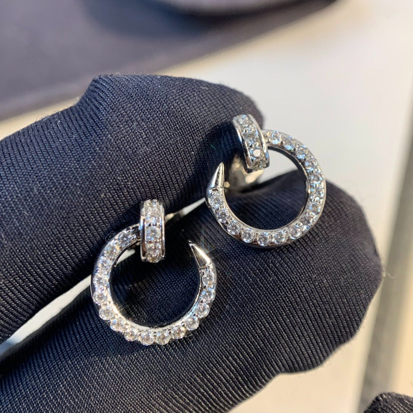 [Rosla]JUSTE EARRINGS SILVER DIAMONDS