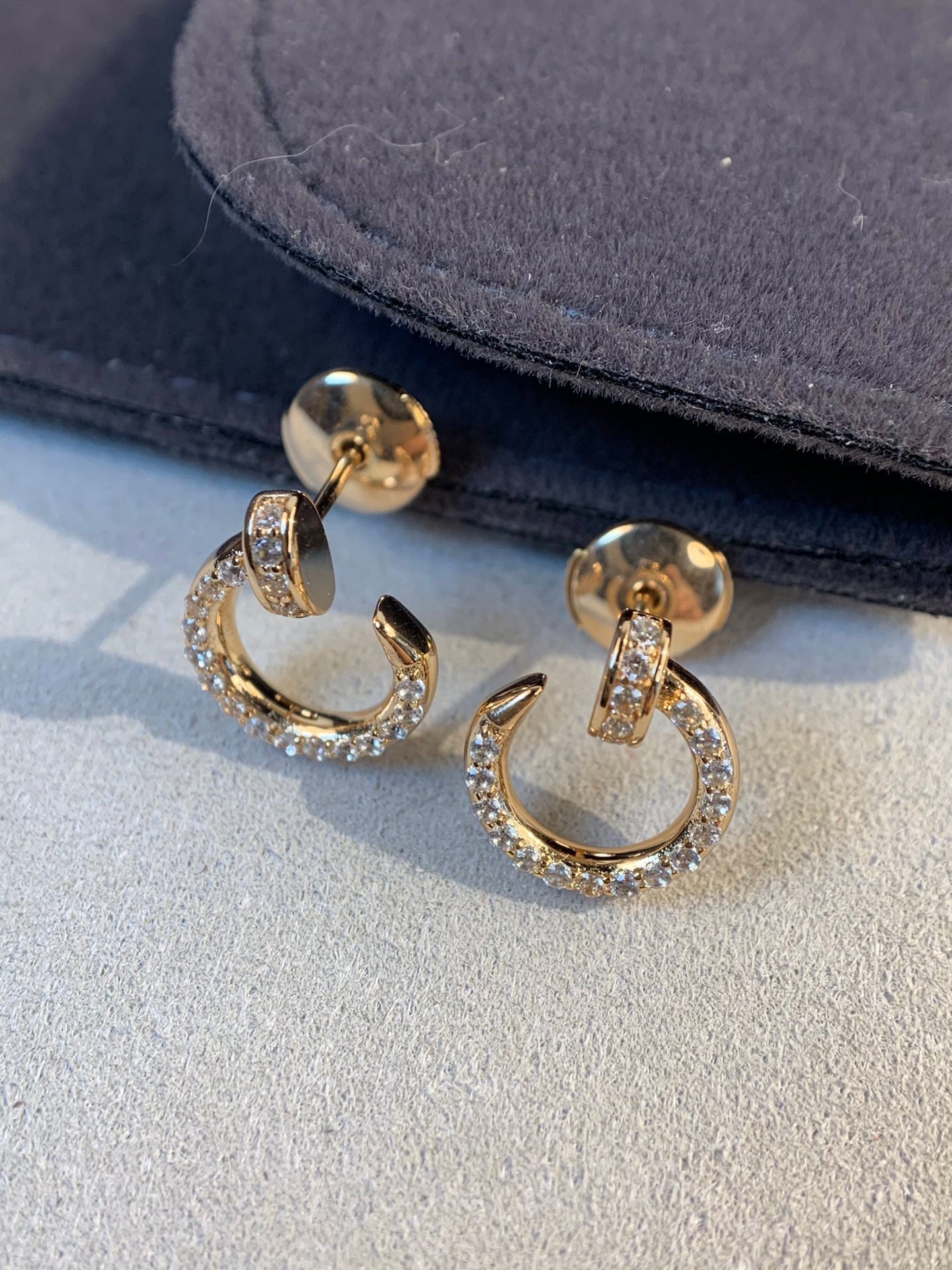 [Rosla]JUSTE EARRINGS GOLD DIAMONDS