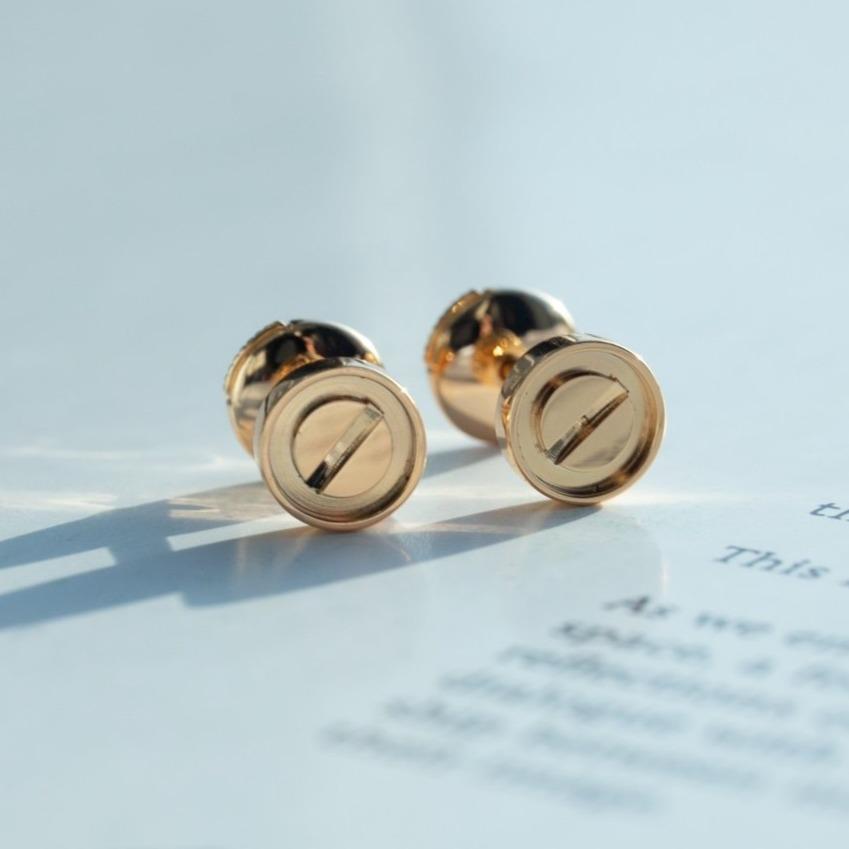 [Rosla]LOVE EARRINGS PINK GOLD 10MM