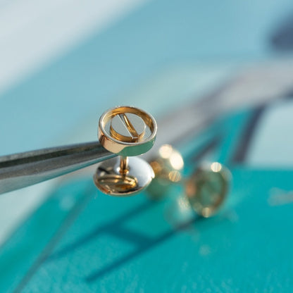 [Rosla]LOVE EARRINGS PINK GOLD 10MM