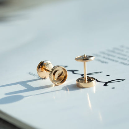 [Rosla]LOVE EARRINGS PINK GOLD 10MM