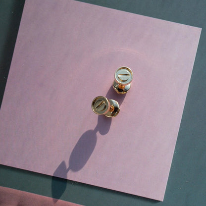 [Rosla]LOVE EARRINGS PINK GOLD 10MM